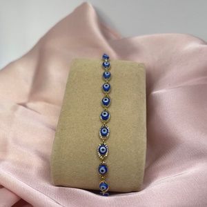Blue Evil Eye Beaded Bracelet